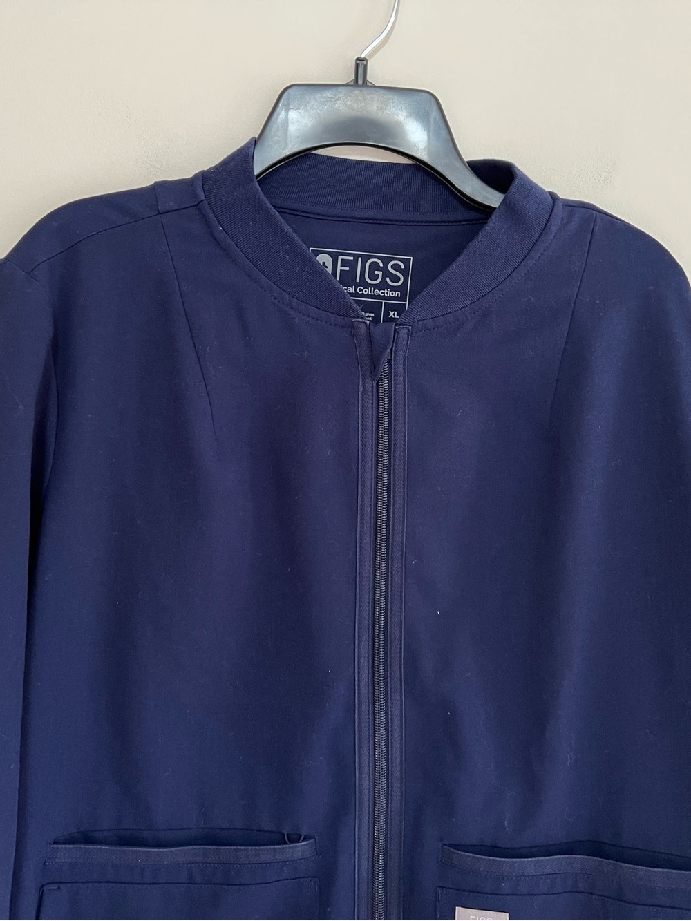 FIGS Women's Bellery Scrub Zippered Lightweight Jacket Navy Blue (PO #1286), XL - Picture 5 of 10